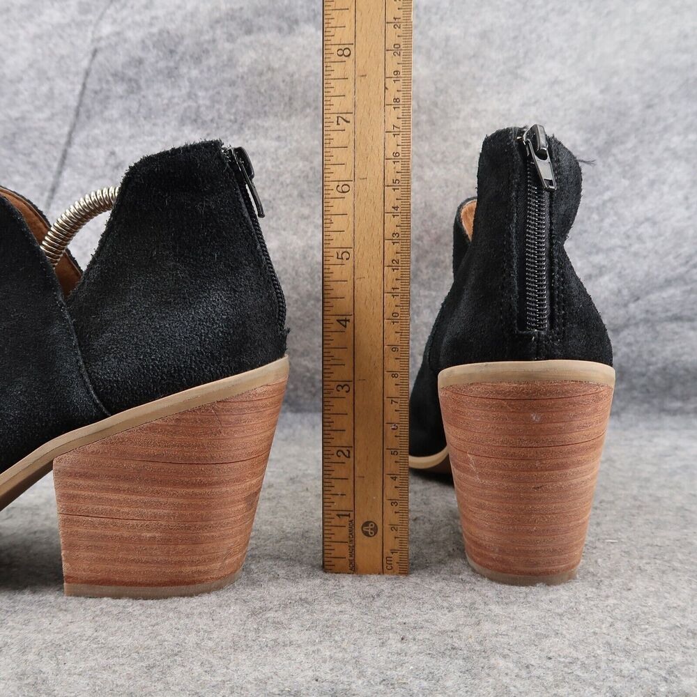 Susina Shoes Womens 10 Bootie Open Toe Leather Fashion Block Heel Cutout Black - Picture 5 of 14